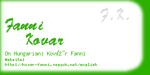 fanni kovar business card